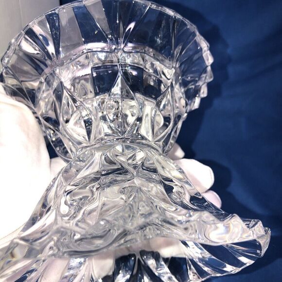 Beverly Clark  Collection Candle Holder Cristal 24% Pillar 4x5” 1999 From France - Picture 4 of 11